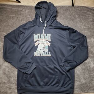 Miami Football Navy Hoodie Mens XxL 2xl - Runs Small